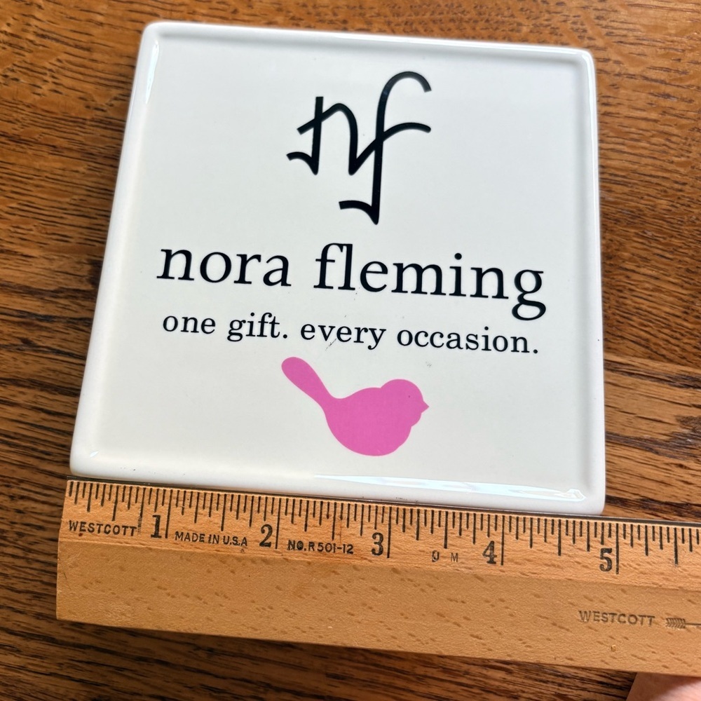 Nora Fleming Sign - White w/Pink bird “one gift. every occasion.”Retailer only - Picture 9 of 11